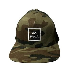 RVCA Camo Trucker Hat Snapback Mesh Cap Mid Fit